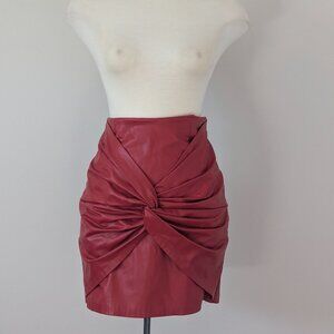 New with tags. Zara faux leather mini skirt. Red.  Medium.